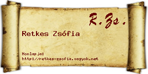 Retkes Zsófia névjegykártya
